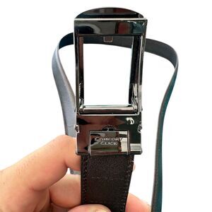 Comfort Click Men's Black Leather Dress Belt‎ Adjustable One Size